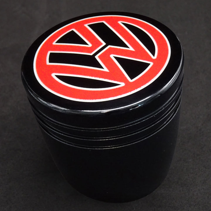 VW Transporter T5 T5.1 T6 Aluminium Gear Knob - Black base, Colour and clear coated caps