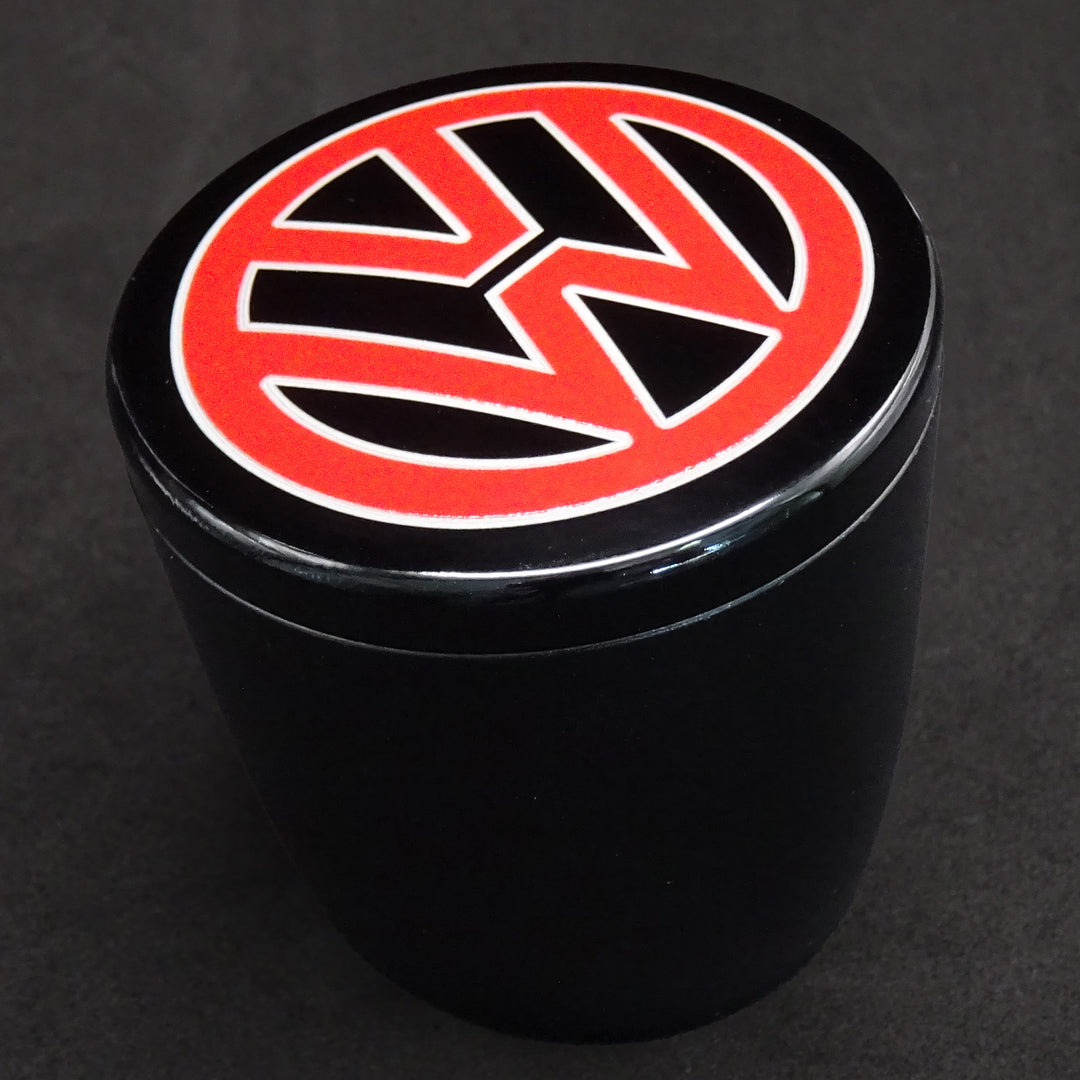 VW Transporter T5 T5.1 T6 Aluminium Gear Knob - Black base, Colour and clear coated caps