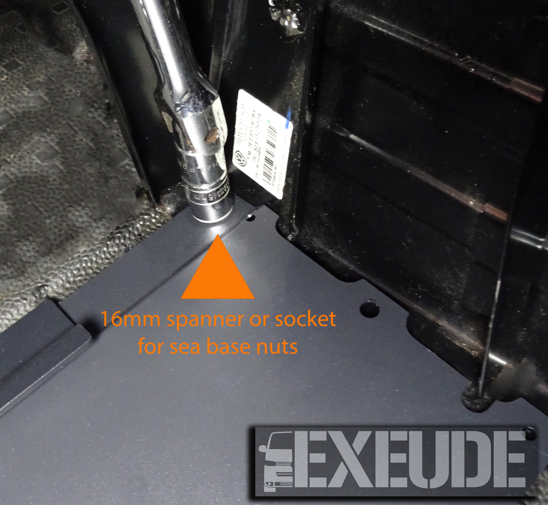 Under seat battery tray for VW Transporter T4,T5,T5.1,T6 & T6.1.  Passenger or driver side