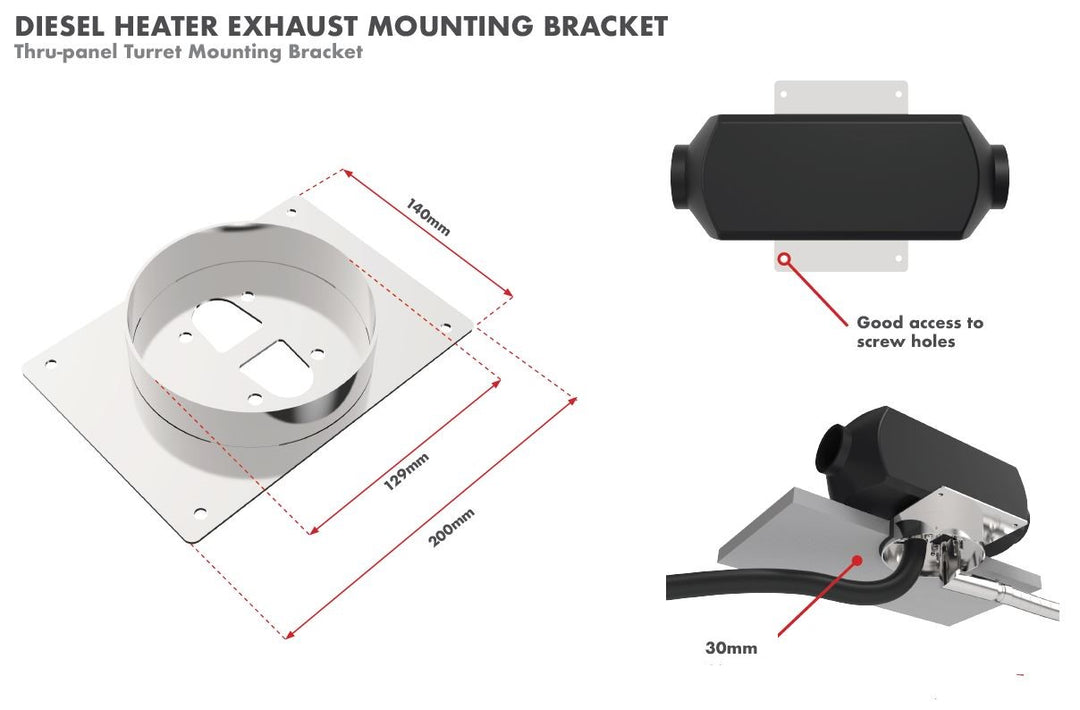 Plaque de tourelle de 30 mm Chauffage diesel Ebespacher 